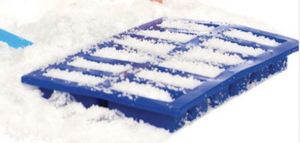 Snow grow in an ice cube tray