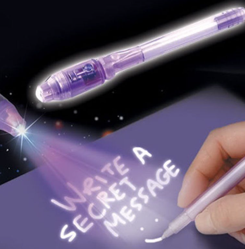 4X Invisible Ink Security Marker & Built in Ultra Violet LED UV Light Pen GIFT 
