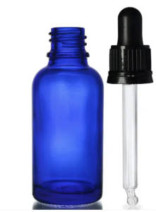 Blue glass dropper bottle - 30 ml